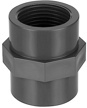 REKUBIK PVC-U Doppelmuffe 2X Innengewinde Größe 1 1/2 IG x 1 1/2 IG
