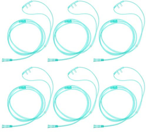 Healifty 6pcs High- Flow Nasal Oxygen Cannula Standard Connector Crush Resistant Oxygen Tubes, 1.5m