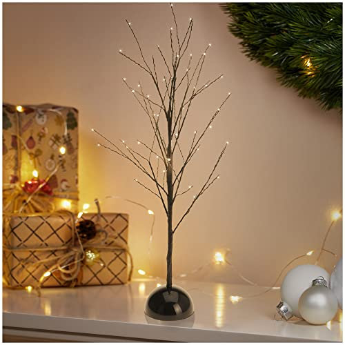 COM-FOUR® Arbre à LED comme éclairage décoratif - Arbre Lumineux avec 48 LED comme décoration pour Noël - Arbre Lumineux pour l'intérieur (Arbre avec Support - 48 LED)