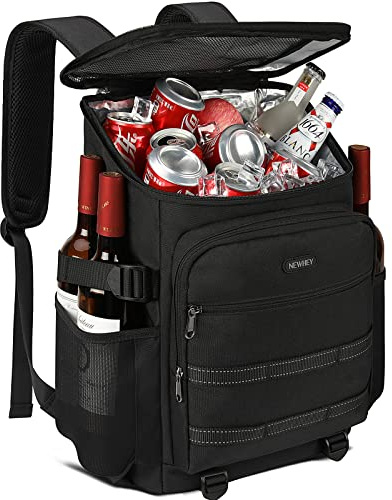 NEWHEY Cooler Bag Picnic Backpack Insulated Large Waterproof Cooler Backpack 30L Leakproof Picnic Lunch Bag for Camping Picnic Hiking BBQ Beach Black