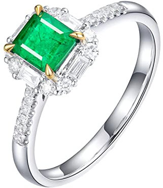 Dsnyu Damenring 925 Sterling Silber Freundschaftsringe Beste Freundin 1ct Labor Erstellt Smaragd Zirkonia Ringe Damen Weiß Gold 47 (15.0)