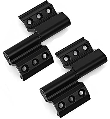 2x Bisagras de ventana sin puñetazos Bisagras de ventana de aleación de aluminio Bisagra de la puerta para marco de ventana Marco de ventana Puerta de tela metálica Blanco Negro