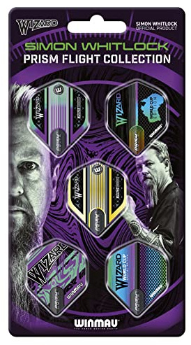 WINMAU - Dartflug Kollektionen - Dartflüge 5 Sets pro Packung (insgesamt 15 Stück) Extra dick 100 Mikron - Dartflüge in Standardform - Professionelles Dartzubehör