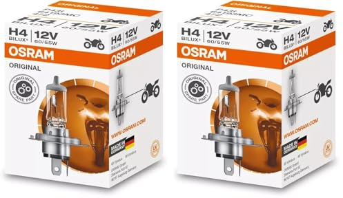 Osram ORIGINAL H4, Halogen-Scheinwerferlampe, 64193, 12V PKW, Faltschachtel (1 Stück) (Packung mit 2)