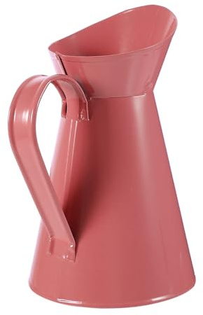 Ciieeo 1pc Tin Bucket Table Vase Watermelon Rustic Milk Can Pitcher Vase Floral Vases Country Pot Dinner Table Decor Rustic Decor Watering Can Iron Sheet Desktop Pink