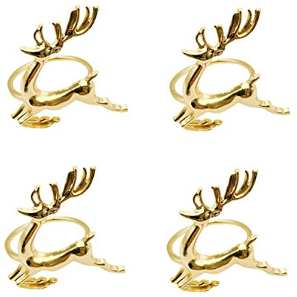 MAGICLULU 4stücke Goldene Serviettenringe Weihnachten Elegante Tischdekoration Für Party Zubehör Serviettenhalter Kreative Schnallen Bling