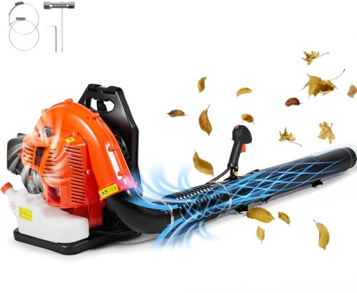 VEVOR Backpack Leaf Blower, 79CC 2-Cycle Gas Leaf Blower with 3L Fuel Tank, 930CFM Air Volume 184MPH Speed, Ideal for Lawn Care, Leaf Cleaning, and Snow Removal