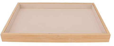 QANYEGN Holz Schmucktablett Organizer, Massivholz Flaches Schmucktabletts, Holz Stapelbar Showcase Display Tray für Ohrringe, Halsketten, Armbänder, Ringe