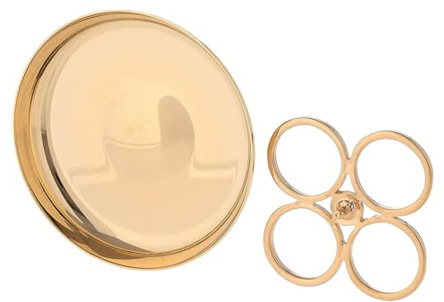 Holyart Calici Pissidi Patene metallo: Patena offertoriale ottone dorato 8 cm con ferma particole