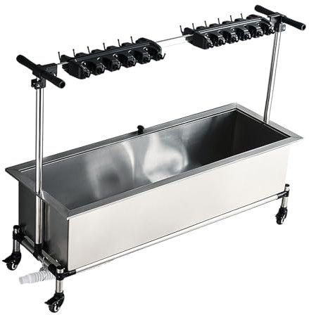 Janitorial Cart,Mobile Mop Sink, Stainless Steel Utility Sink With Wheels, Utility Mop Bucket, Janitorial Cart Housekeeping Cart Cleaning Cart On Wheels (21 Slots And 24 Hooks)