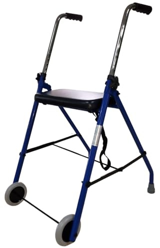 INKO MOBILITY MODELO A03, ANDADOR PARA ANCIANOS,MATERIAL ACERO, EMPUÑADURAS ERGONÓMICAS, LIGERO, ASIENTO, COLOR AZUL, AJUSTABLE, PLEGABLE, RESISTENTE, PESO SOPORTADO HASTA 100KG ANDADOR PARA ADULTOS