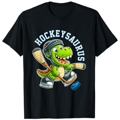 Hockeysaurus Funny Dinosaur Hockey Niños Hockey Boy Camiseta