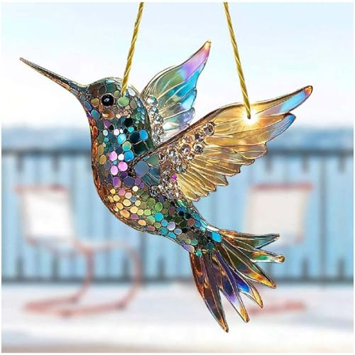 Sonnenfänger Basteln, Kolibri, Deko Zum Aufhängen Fenster, Sonnenfänger Prisma Kolibri, Fensterdeko Hängend Ganzjährig, Wand und Fenster-Dekoration für Garten, Wohnzimmer und Balkon