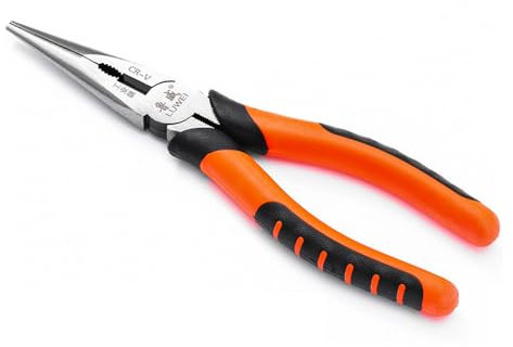 6-Inch Long Nose Pliers with Wire Cutter – Insulated Non-Slip Grip for Precision Work | High-Carbon Steel Needle Nose Pliers for DIY, Crafts & Electrical Repairs