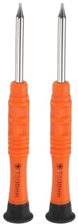 QUARKZMAN 2pz T3 Torx Mini 3mm Testa Torx 87mm Lunghezza Arancione | Cacciavite, per Riparazioni Piccoli Elettrodomestici