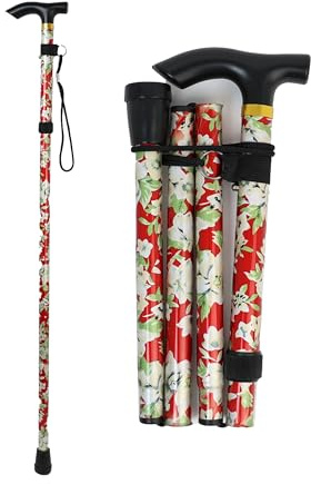 DIVCHI Folding Walking Sticks, Adjustable Height And Portable Collapsible Balancing Ladies Walking Aid, Travel Walking Cane for Women & Men Elderly Adults & Disabled