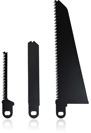 3 lame per sega alternativa, lama per sega in acciaio al carbonio, kit di lame compatibili con Black and Decker Piranha Scorpion Lame per legno, plastica, metallo, taglio rami