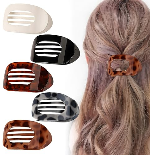 5 Pièces Pince Cheveux Femme, Grosse Barrette Cheveux Femme Pinces À Cheveux Au Design Courbé, Accessoires Cheveux Élégantes Hair Clip Pour Tous Les Jours, Sport, Conduite (5 Couleurs)
