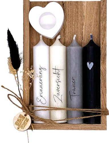 Fräulein Lotti Trauergeschenk * Nimm dir was du brauchst * Kerzen * Trauergeschenke von Herzen * Trauerkerze * Beerdigung * Andenken an Verstorbene * Trost Geschenk * Erinnerungslicht * Trockenblumen
