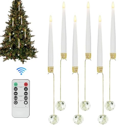 Générique Bougies Pour Sapin De Noël Avec Télécommande - Fausse Bougie LED à Piles avec Télécommande - Ornements LED 6 Pièces pour Fêtes Mariage Maison Cuisine
