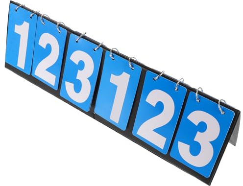 Homoyoyo Tableau de Score Rabattable 6 Positions Bleu pour Tennis de Table, Affichage Clair et Solide, Accessoire Sportif Polyvalent pour Basketball, Badminton et Compétitions