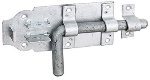 Alberts 124359 Bolzenriegel | mit rundem Griff und befestigter Schlaufe | feuerverzinkt | Platte 160 x 70 mm | Bolzen-Ø 16 mm | Gesamtlänge 210 mm