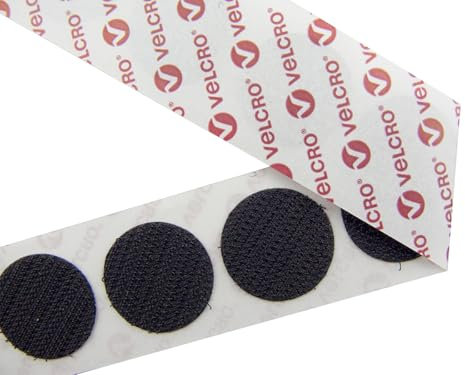 VELCRO® Brand | Stick On Coins | Hook Side only | Double Sided Self Adhesive Sticky Coins Perfect for Room Décor & Home, Office, Garage Use | White | 19mm x 19mm | Pack of 125