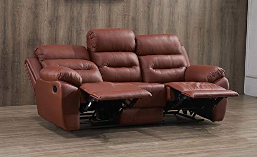 Mapo Möbel Voll-Leder Fernsehsofa Relaxsofa 3-Sitzer 5131-3-206