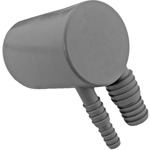 MegaHaustechnik HT Universal Doppel-Schlauchanschlußwinkel mit Steck-Ende für DN40 Rohrmuffe, mit Schlauchtüllen Außendurchmesser 10 12 17 20mm Adapter Übergang Anschluss Abwasser Rohr Abfluss Ablauf