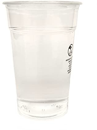CW-Pack Bierbecher, Bubble Tea Becher, Smoothie Becher PP Einwegbecher, Plastikbecher, klar, 600ml (22oz) Ø95mm 0,5l Füllstrich (960St.)