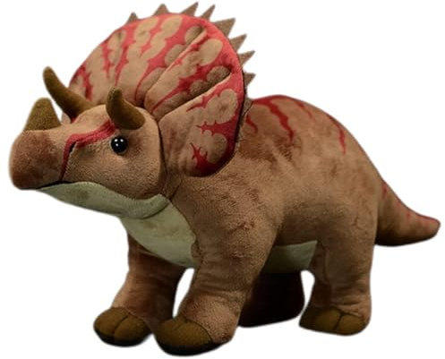 Tiny Heart Dinosauro Triceratopo Peluche Realistica Animale Adorabile - Morbidi e Carini Regali per Bambini Ragazzi e Ragazze - Giocattoli Marrone 21