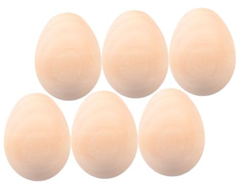 BESTonZON Ostern Simulation Eier Unbemalt Holzspielzeug Handbemalt Handwerk Kit für Jungen und Mädchen Sicher Malerei Set