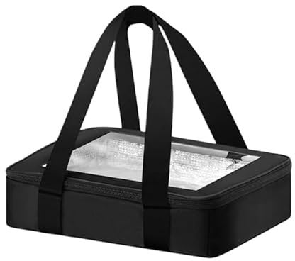 Ljmyy Sac de transport alimentaire isotherme avec fenêtre transparente en tissu Oxford portable étanche pour pique-nique en plein air camping