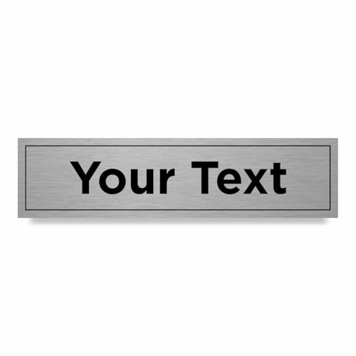 Custom Sign with Border – 300 x 75mm – Durable 0.5mm Aluminium with Bold Text & Black Border, Self-Adhesive for Easy Mounting, Professional Restroom Signage for Offices & Public Spaces