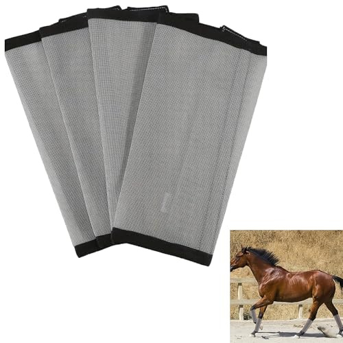 Smaoqingji Ghette Antimosche Traspiranti per Cavalli - Confezione da 4, Stinchiere Cavallo Equitazione, Adatte a Proteggere Le Zampe dei Cavalli da Fastidiose Mosche, Zanzare e Altri Insetti Nocivi