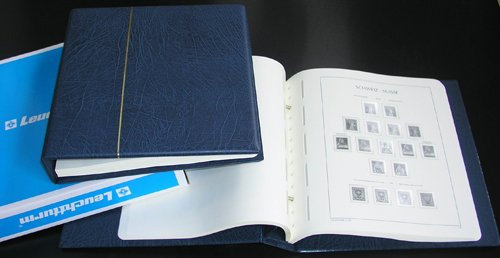 LEUCHTTURM SF Vordruckalbum Deutsche Besetzung 1. WK + Abstimmungsgebiete 1914-1922 im blauen Drehstabbinder