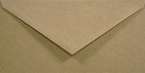 Netuno 100 Briefumschläge Kraftpapier Natur-Braun DIN lang 11x22 cm elegant | 100g Aster Kraft · feine stilvolle hochwertige sandbraune Briefumschläge für Hochzeit, Einladungen, Grußkarten & Jubiläum