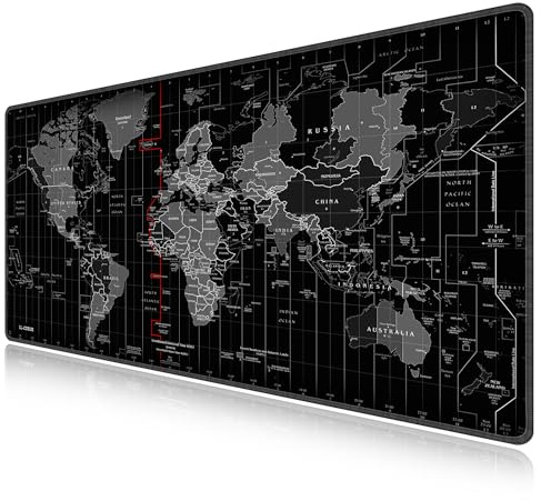 LL-COEUR XXL Gaming Mauspad Laptops Mouse Mat Weltkarte Schreibtischunterlage Desk Pad (1200 x 600 x 2 mm)