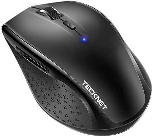 TECKNET Wireless Bluetooth Mouse, 4800 DPI Cordless Mice Ergonomic Portable for Laptop, Computer, PC with 6 Adjustable DPI, 24 Month Battery Life, Battery Indicator, Black