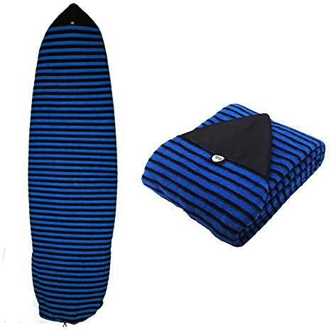 Geekbuzz Surfboard-Socken-Überzug Strentch Strick Point Nase Surfboard Socke Bag 182,9 m / 2,3 m, Blue Strip, 6.6ft
