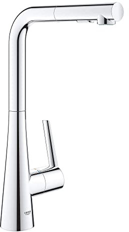 GROHE 33893002 Ladylux L2 Single-Handle Pull-Out Dual Spray Kitchen Faucet in Starlight Chrome