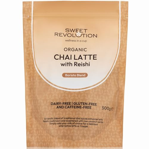 Sweet Revolution Organic Chai Latte with Reishi Barista Blend (1 x 500g) Catering Pack. Gluten Free, Dairy Free, Refined Sugar-Free.