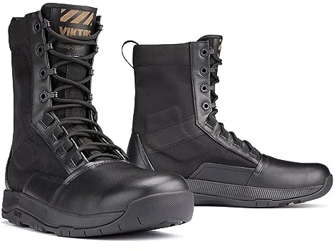 VIKTOS Men's Armory AR670 Safety Toe Water-Resistant High Traction Slip-Resistant Tactical Garrison Boots, Black, 8