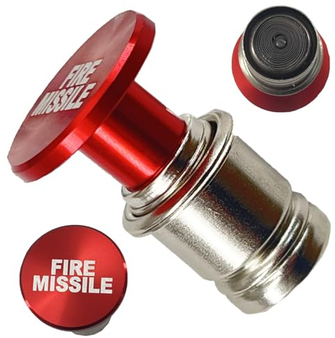 FainWan Fire Missile Button Cigarette Lighter Cover,Car Cigarette Lighter Replacement, Universal Design Fits Most Vehicles with Standard 12 Volt Power Source (Fire Missiles)