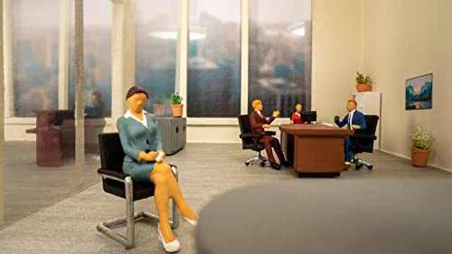 NOCH Figuren-Themenwelt „Büro“, Set mit Modellfiguren, Zubehör für Spur H0, perfekt für Modelleisenbahn und Dioramen