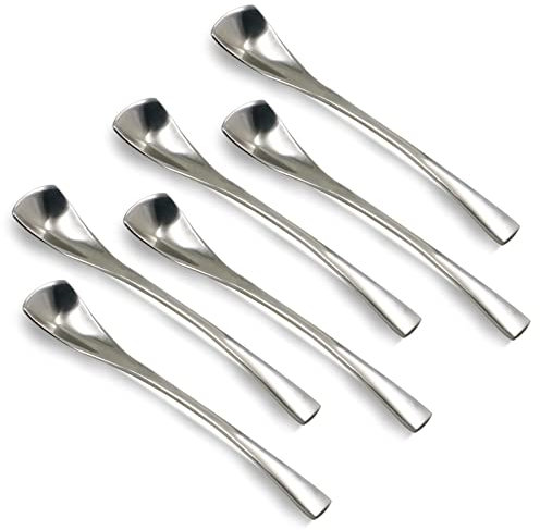 LELE LIFE Demitasse Espressolöffel, 18/10 Edelstahl, Mini-Kaffeelöffel, 12,5 cm, kleiner Teelöffel, Kaffee-Rührlöffel, Silber, 6 Stück