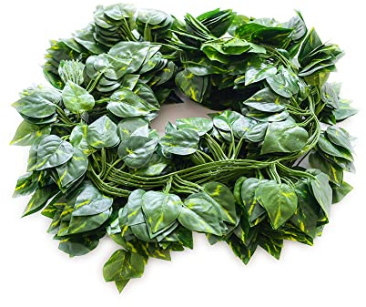NALEINING Artificial Ivy, Simulation Vines, Begonia, Grape, Green Dill, Sweet Potato, Watermelon, Green Plant Stem Leaf Decoration, 12 Packs (Green Dill)
