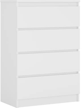 Kommode mit 4 Schubladen, Farbe: Weiss Matt, H: 97 cm, B: 70 cm, T: 40 cm