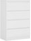 3E 3xE living.com Commode 4 tiroirs 70 cm, Couleur : Blanc Mat, L : 70 cm, P : 40 cm, H : 97 cm,