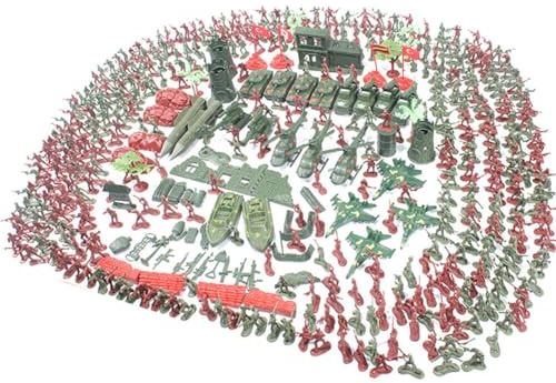 519 Stück Stück Soldaten Spielset, Armee Soldaten Figuren Militär Modell Spielesets Mini Plastik Soldatenfiguren Spielzeug Panzer Flugzeuge Flaggen Schlachtfeld Spielzeugsoldaten für Kinder Jungen